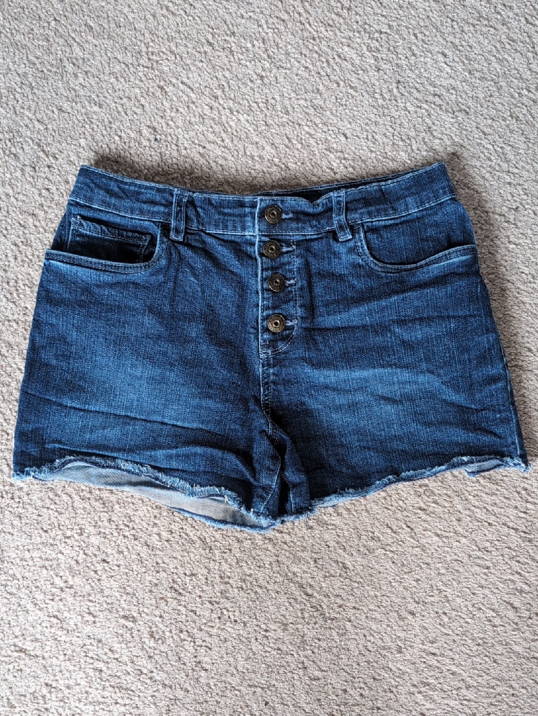 2/$20 Oshkosh B'gosh Dark Blue Snap-Front Denim Shorts